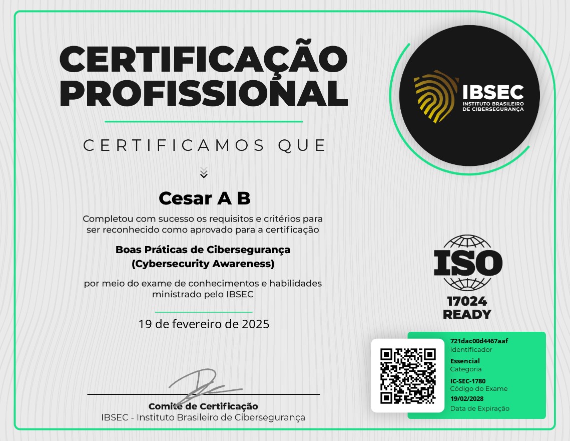 Boas Práticas de Cibersegurança (Cybersecurity Awareness)